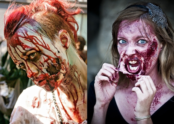 макияж зомби на Хэллоуин